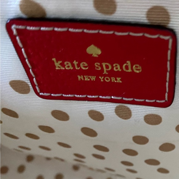 Kate Spade Red Leather Wellesley purse detachable cross-body strap gold hardware - Picture 10 of 11